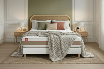 Ensemble Matelas Sommier 180x200 cm - 2 Sommiers Blanc - Le Délicat