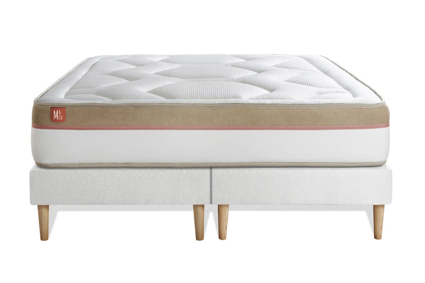 Ensemble Matelas Sommier 160x200 cm - 2 Sommiers Blanc - Le Cosy