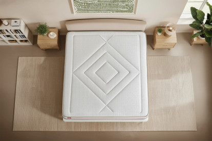 Ensemble Matelas Sommier 90x200 cm - Sommier Beige (en kit) - Le Paisible
