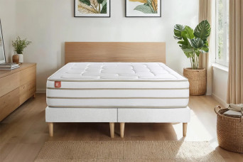 Ensemble Matelas Sommier 200x200 cm - 2 Sommiers Blanc - Le Douillet