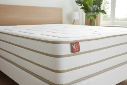 Ensemble Matelas Sommier 140x200 cm - Sommier Blanc (en kit) - Le Douillet