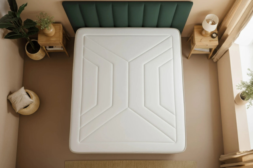 Ensemble Matelas Sommier 160x200 cm - 2 Sommiers Beige - Le Tendre