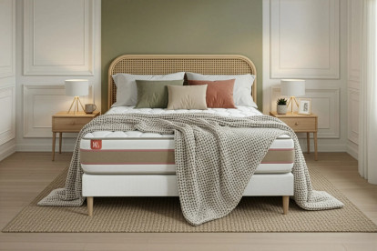 Ensemble Matelas Sommier 200x200 cm - Sommier Blanc (en kit) - Le Délicat