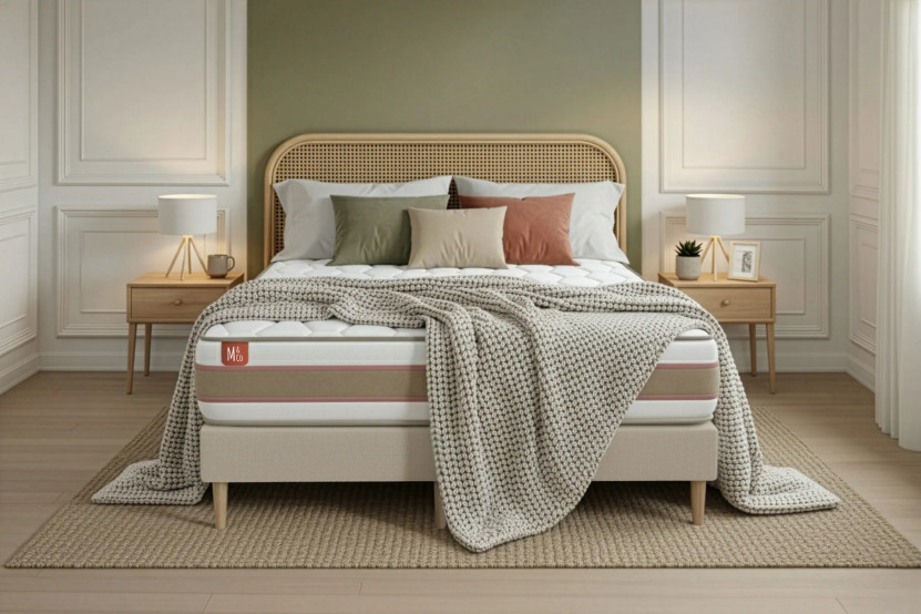 Ensemble Matelas Sommier 200x200 cm - 2 Sommiers Beige - Le Délicat