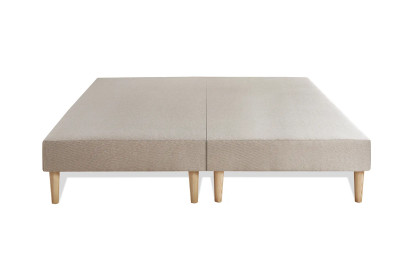Pack lit complet 200x200 cm - Matelas + 2 Sommiers Beiges + 2 oreillers + Couette - Le Cosy