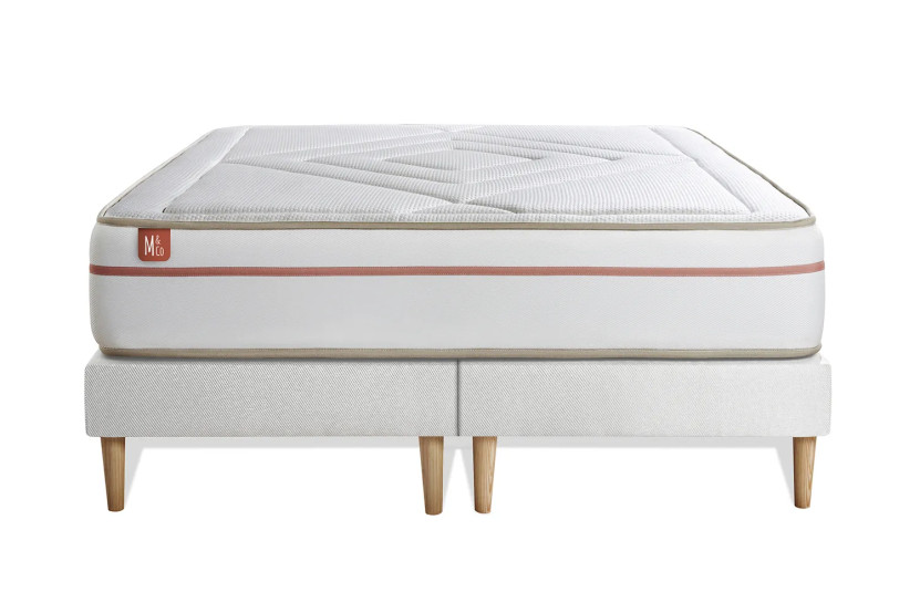 Ensemble Matelas Sommier 160x200 cm - 2 Sommiers Blanc - Le Paisible