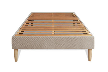 Ensemble Matelas Sommier 90x200 cm - Sommier Beige (en kit) - Le Raffiné