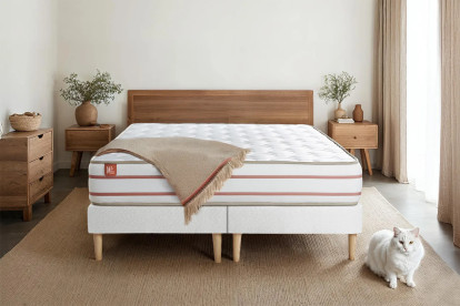 Ensemble Matelas Sommier 180x200 cm - 2 Sommiers Blanc - Le Doux