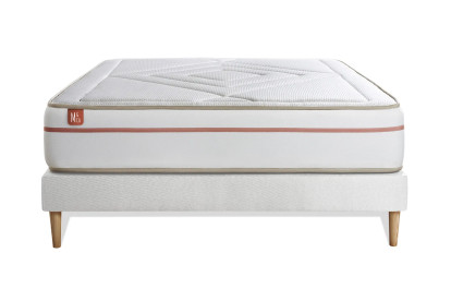 Ensemble Matelas Sommier 160x200 cm - Sommier Blanc (déjà monté) - Le Paisible