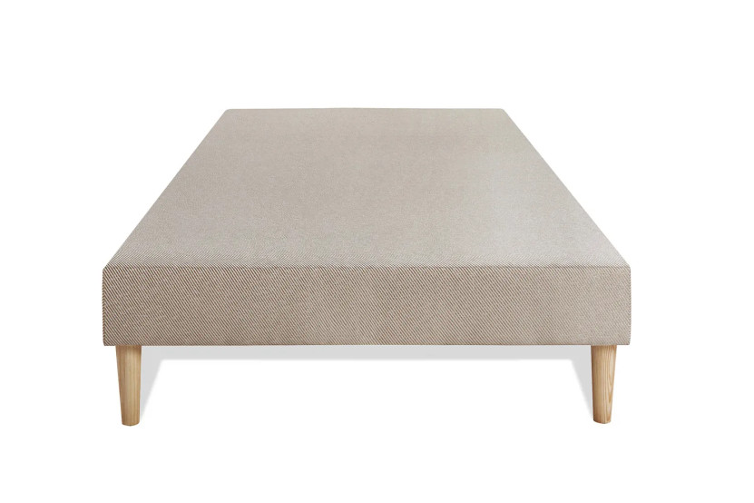 Ensemble Matelas Sommier 90x200 cm - Sommier Beige (déjà monté) - Le Soyeux