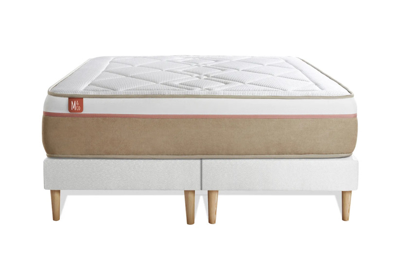 Ensemble Matelas Sommier 180x200 cm - 2 Sommiers Blanc - Le Soyeux