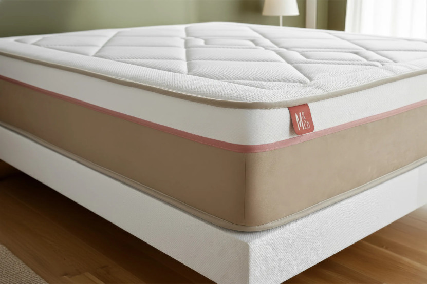 Ensemble Matelas Sommier 160x200 cm - Sommier Beige (en kit) - Le Soyeux