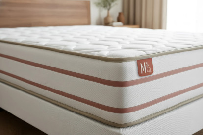 Ensemble Matelas Sommier 90x190 cm - Sommier Blanc (déjà monté) - Le Doux