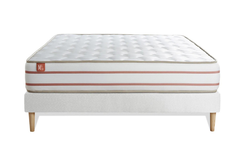Ensemble Matelas Sommier 200x200 cm - Sommier Blanc (en kit) - Le Doux