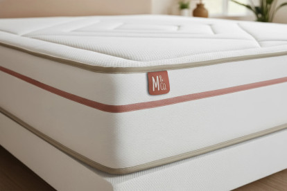 Ensemble Matelas Sommier 90x200 cm - Sommier Blanc (déjà monté) - Le Paisible