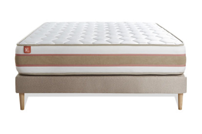 Ensemble Matelas Sommier 160x200 cm - Sommier Beige (en kit) - Le Délicat