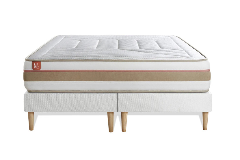 Ensemble Matelas Sommier 180x200 cm - 2 Sommiers Blanc - Le Tendre