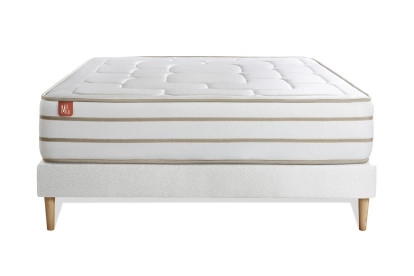 Ensemble Matelas Sommier 180x200 cm - Sommier Blanc (en kit) - Le Douillet