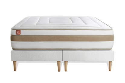 Ensemble Matelas Sommier 180x200 cm - 2 Sommiers Blanc - Le Raffiné
