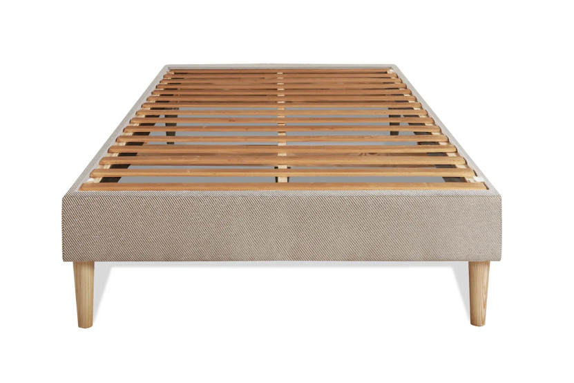 Ensemble Matelas Sommier 90x200 cm - Sommier Beige (en kit) - Le Paisible