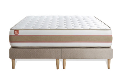 Ensemble Matelas Sommier 160x200 cm - 2 Sommiers Beige - Le Délicat