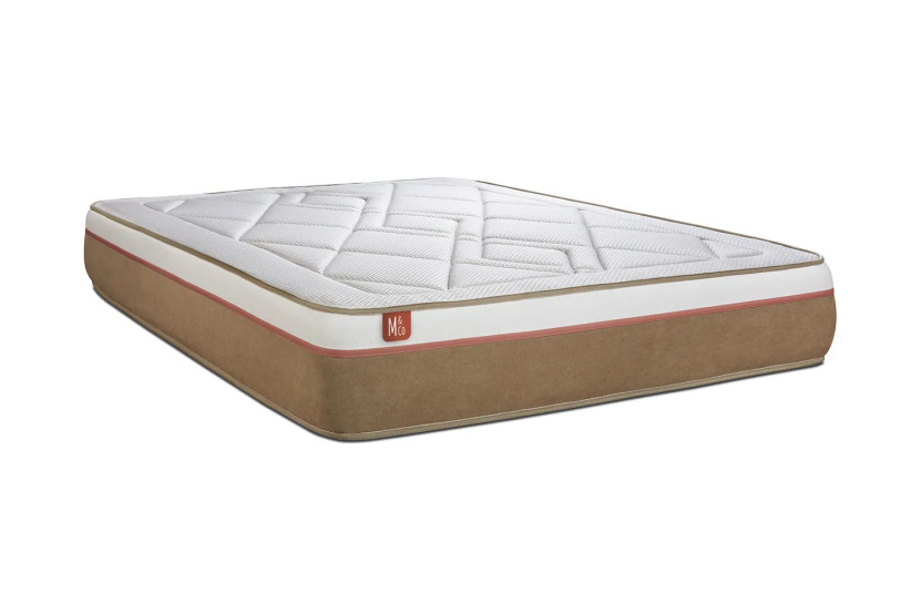 Ensemble Matelas Sommier 200x200 cm - 2 Sommiers Beige - Le Soyeux